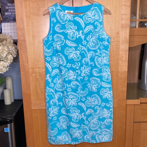 Talbots Dresses & Skirts - NWOT Talbots Stretch aqua blue white paisley fitted dress, Size 12 (J1079)